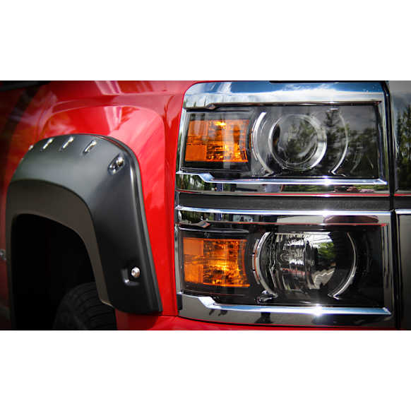 2016 Chevrolet Silverado 1500 - Front, Driver and Passenger Side, Fender Flares, Fleetside, Black, Pocket Style Series