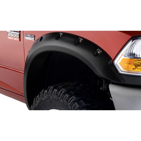 2016 Ram 2500 - Front, Driver and Passenger Side, Fender Flares, Fleetside, Tire Coverage 2.60 in., Black, Pocket Style Series