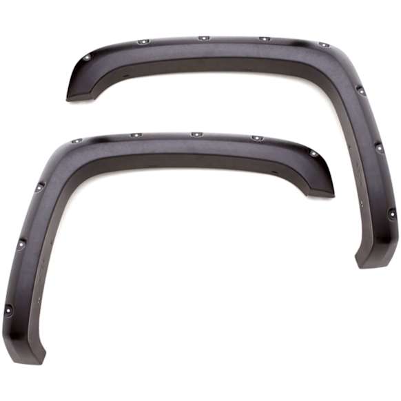 RX125SA Front, Driver and Passenger Side Fender Flares, Black Elite RX-Rivet Style Series