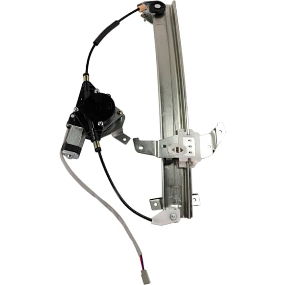 Front, Driver Side Window Regulator, Power, With Cable Pulley at Top of Rail