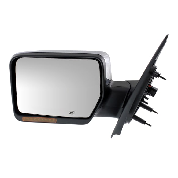 2006 Lincoln Mark LT Base - Driver Side Mirror, Power Adjust, Heated, Chrome, Manual Folding, In-housing Signal Light, No Blind Spot Feature, No Memory, No Puddle Light, No Auto-Dimming