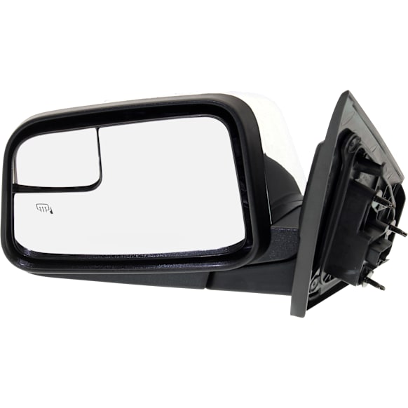 2010 Lincoln MKX - Driver Side Mirror, Power Adjust, Heated, Chrome, Manual Folding, No Signal Light, With Blind Spot Glass, No Memory, With Puddle Light, No Auto-Dimming