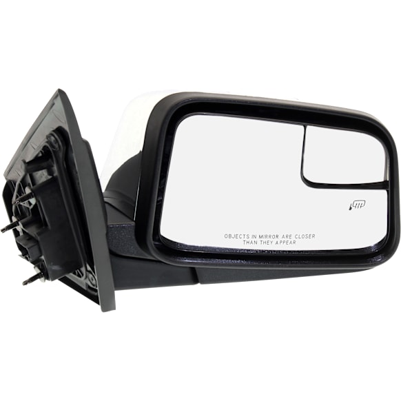 2010 Lincoln MKX - Passenger Side Mirror, Power Adjust, Heated, Chrome, Manual Folding, No Signal Light, With Blind Spot Glass, No Memory, With Puddle Light, No Auto-Dimming