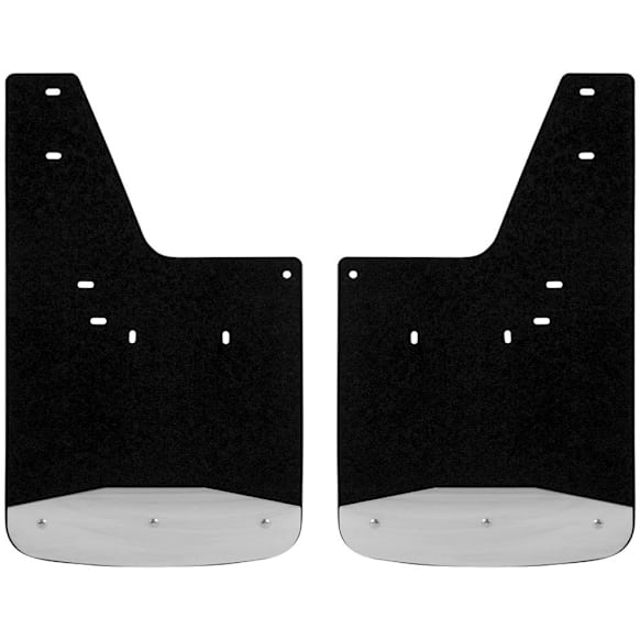 2009 Dodge Ram 1500 - Front, Driver and Passenger Side Mud Flaps, 12 X 20 In., Textured Black Center/Polished Weight, Rubber and Stainless Steel