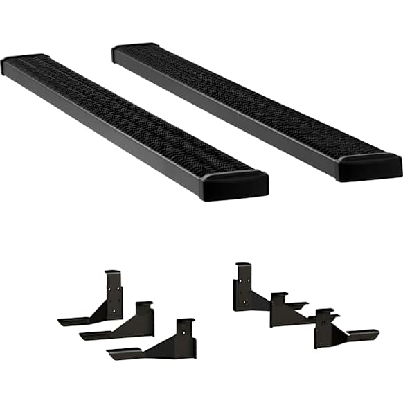 2012 Chevrolet Silverado 1500 - 7 in. Grip Step Series Running Boards, Powdercoated Textured Black, Non-Powered, Aluminum, Set of 2