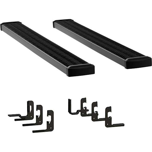 2017 GMC Sierra 1500 - 7 in. Grip Step Series Running Boards, Powdercoated Textured Black, Non-Powered, Aluminum, Set of 2