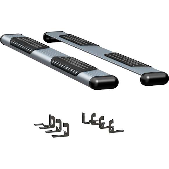 2017 GMC Sierra 1500 - O-Mega II 6 in. Series Running Boards, Powdercoated Silver, Non-Powered, Aluminum, Set of 2