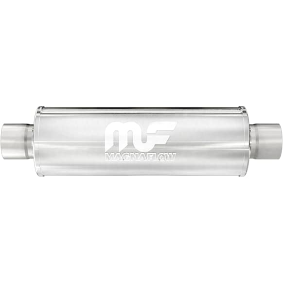 14416 Round Straight-Through Performance Exhaust Muffler - 4 in.