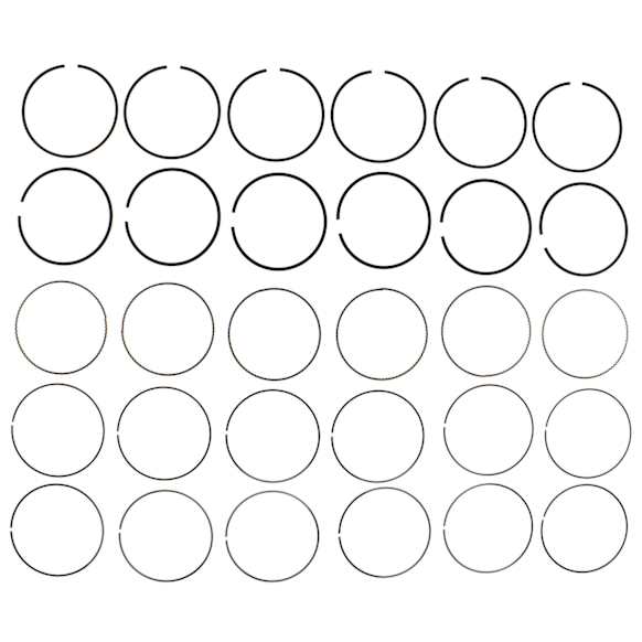 2009 Honda Odyssey - Piston Ring Set, 3.5L 6Cyl, Size Standard, Axial Height UCR-1.2mm, LCR-1.2mm, OCR-2.5mm, Shallow Groove, Ring Type UCR:BR-12NG, LCR:THM-17, OCR: CP-20NG