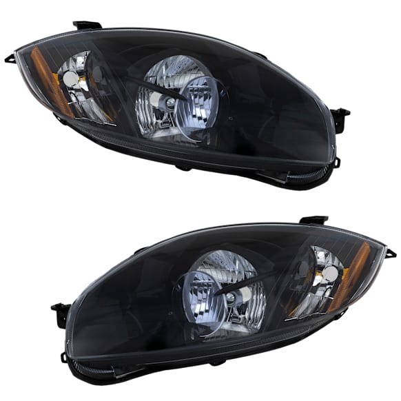 2006-2009 Mitsubishi Eclipse - Driver and Passenger Side Headlights, without Bulbs, Halogen, Clear Lens