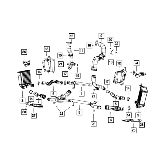 52014691AB Intercooler Hose - Direct Fit