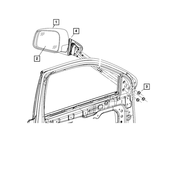 68092051AB Mirror Glass, Non-Heated