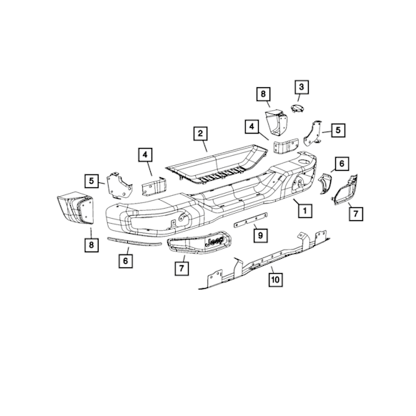 68195811AA Rear, Driver or Passenger Side Bumper Bracket