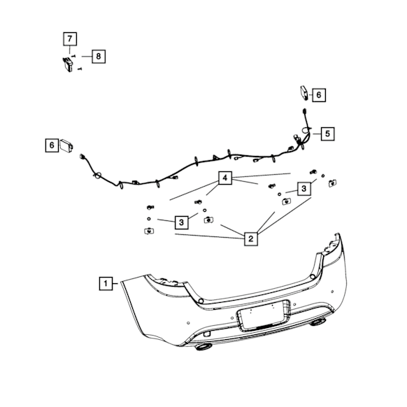 68199791AB Direct Fit Rear Light Harness Connector, Sold Individually