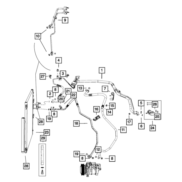 2013 Ram 1500 - Direct Fit A/C Discharge and Liquid Line, Sold Individually