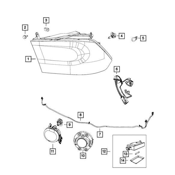68276123AC Driver Side Headlight