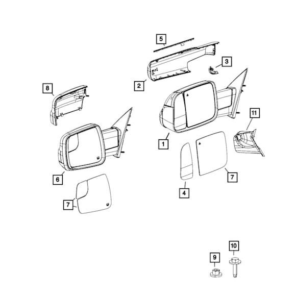 68276500AH Passenger Side Mirror
