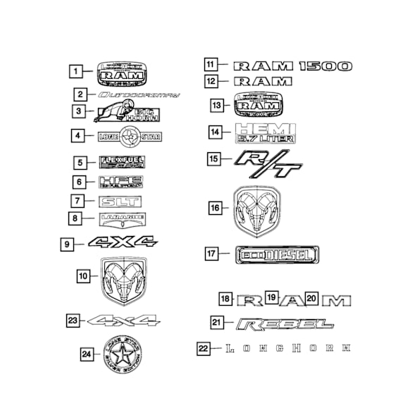 68448646AB Emblem -, Sold Individually