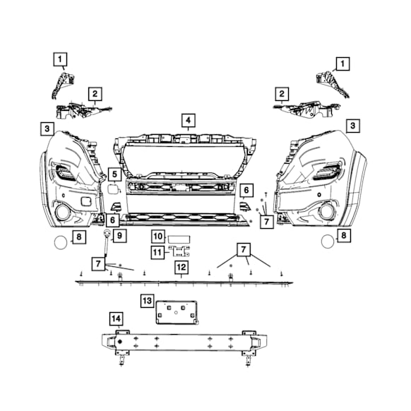 68531874AA Direct Fit Bumper Rail Reinforcement, Sold Individually