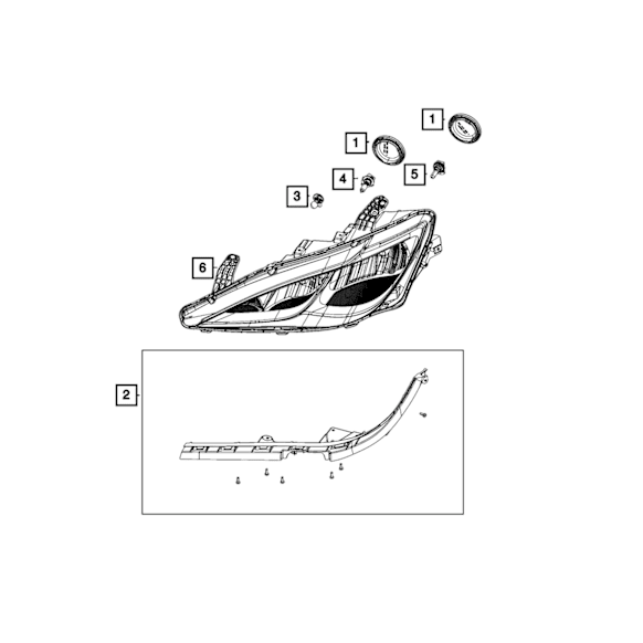 2019 Chrysler Pacifica - Driver or Passenger Side Headlight Bulb, Sold individually