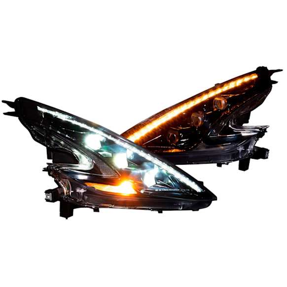 LF474-ASM Driver and Passenger Side Halogen/LED Headlight, Without bulb(s), Clear Lens, XB LED Series