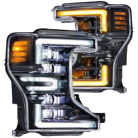 LF508 Driver and Passenger Side Halogen/LED Headlight, Without bulb(s), Clear Lens, XB LED Series