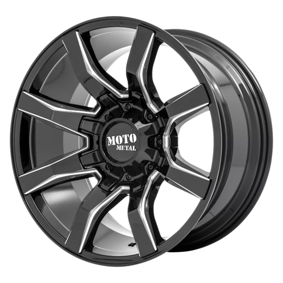 MO80422280944N Aluminum Black Wheel, 22 in. X 12 in., 8 x 6.5 in. Bolt Pattern