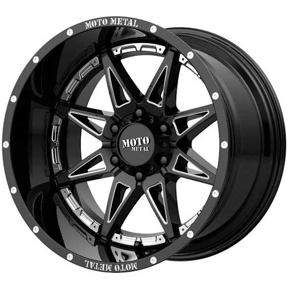 MO99329088300 Aluminum Black Wheel, 20 in. X 9 in., 8 x 7.1 in. Bolt Pattern