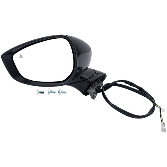 2020 Mazda 3 Select - Driver Side Mirror, Hatchback, Power Adjust, Non-Heated, Paintable, Manual Folding, In-housing Signal Light, With Blind Spot Detection in Glass, With Memory, No Puddle Light, No Auto-Dimming