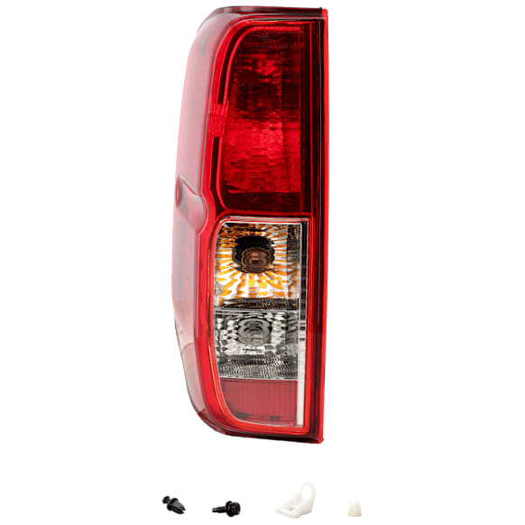 Driver Side Tail Light, with Bulb, Halogen, Clear and Red Lens, Production Date To February 2014