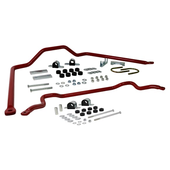 REV013.0010 Front and Rear Sway Bar Kit, Steel, 33 mm Front/26 mm Rear, Non-adjustable, Powdercoated red