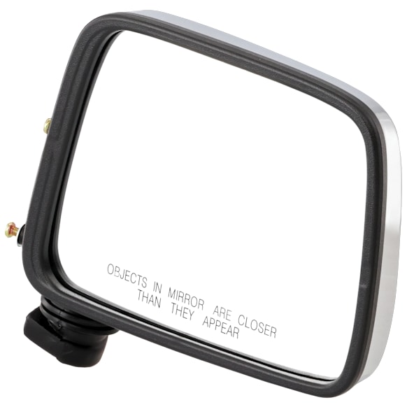 Passenger Side Mirror, Manual Adjust, Manual Folding, Non-Heated, Chrome, No Signal Light, No Memory, No Puddle Light, No Auto-Dimming, No Blind Spot Feature