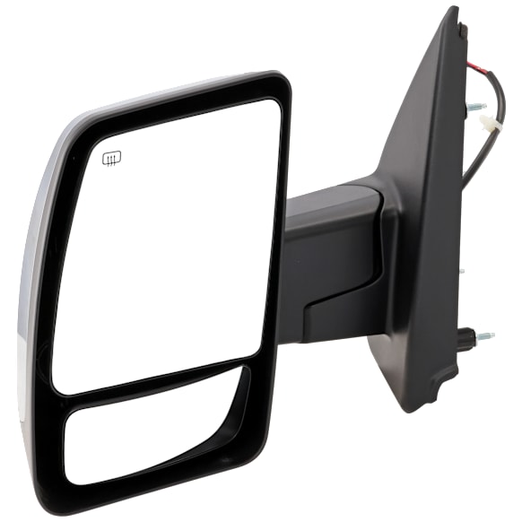 2012-2021 Nissan NV2500 - Driver Side Mirror, Power Adjust, Heated, Manual Folding, Chrome, No Signal Light, No Memory, No Puddle Light, No Auto-Dimming, With Blind Spot Glass