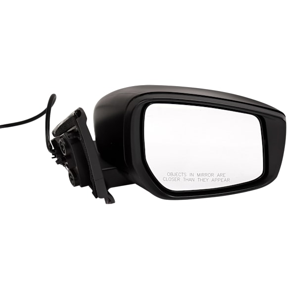 2021 Nissan Kicks S - Passenger Side Mirror, Power Adjust, Non-Heated, Textured Black, Manual Folding, No Signal Light, No Blind Spot Feature, No Memory, No Puddle Light, No Auto-Dimming