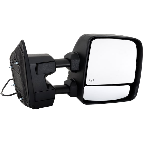 Passenger Side Towing Mirror, Upper - Power , Lower - Manual Adjust, Heated Upper Glass, Non-Heated Lower Glass, Manual Folding, Textured Black, No Memory, No Blind Spot Feature