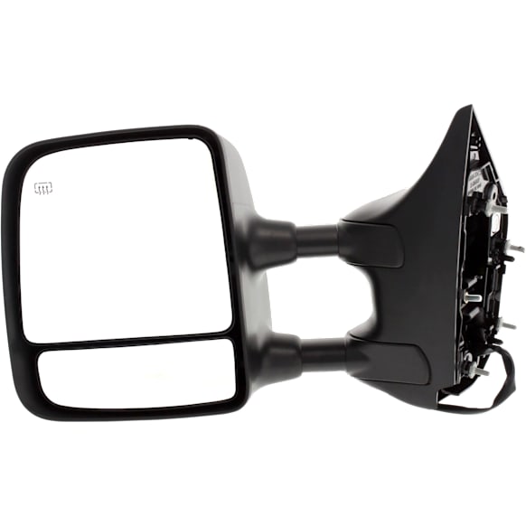 2011 Nissan Titan S - Driver Side Towing Mirror,  For Models With  Package, Power Adjust, Heated, Textured Black, Manual Folding, No Signal Light, With Blind Spot Glass, No Memory, No Puddle Light, No Auto-Dimming, Crew Cab Pickup