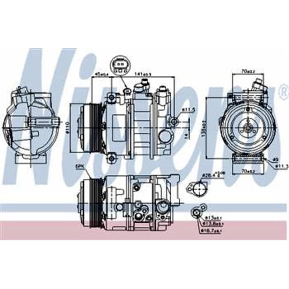 2009 Mercedes Benz SLK350 - A/C Compressor, DOHC, With Clutch, 6-Groove Pulley, 6 Cyl 3.5L