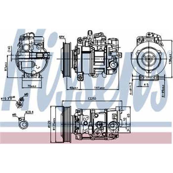 2006 Audi A6 Quattro - A/C Compressor, GAS, mfrbodycodename : C6, Compressor ID: 6SEU14C, Manufacturer: Denso, With Clutch, 6-Groove Pulley, 3.2L