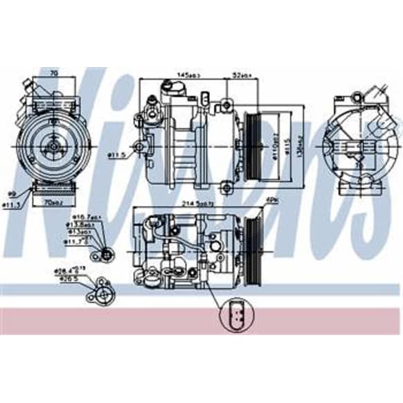 89214 A/C Compressor, With Clutch, 6-Groove Pulley, 3.0L, 6Cyl