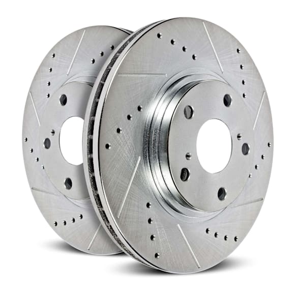 AR82130XPR Front Brake Disc, Cross-drilled and Slotted, Vented, 8 Lugs,, Evolution Drilled & Slotted Series