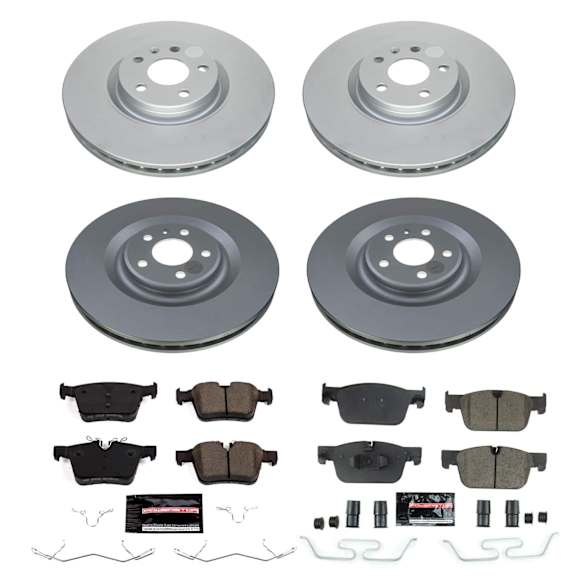 2021 Volvo S60 - Front and Rear Brake Disc and Pad Kit, Plain Surface, 5 Lugs, 320 mm, Carbon Fiber Ceramic, with Vented Rear Rotors, 2.0L 4Cyl, Z23 Evolution Sport Geomet Coated
