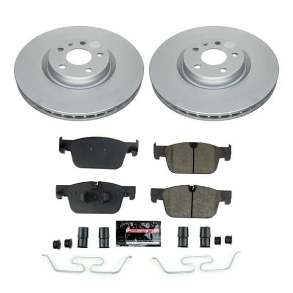 2022 Volvo S90 - Front Brake Disc and Pad Kit, Plain Surface, 5 Lugs, 322 mm, Carbon Fiber Ceramic, 2.0L 4Cyl, Z23 Evolution Sport Geomet Coated