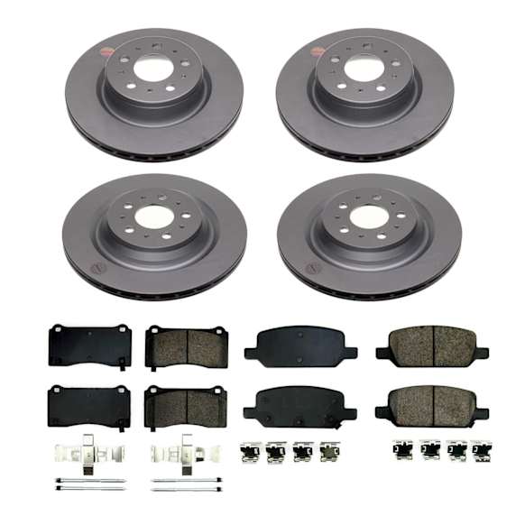 2021 Tesla Model 3 - Front and Rear Brake Disc and Pad Kit, Plain Surface, 5 Lugs, 320.3 mm, Ceramic, Z17 Evolution Geomet Coated