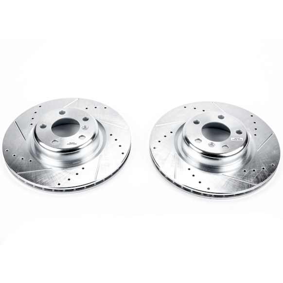 EBR1404XPR Rear Brake Disc, Cross-drilled and Slotted, Vented, 5 Lugs,, Evolution Drilled & Slotted Series