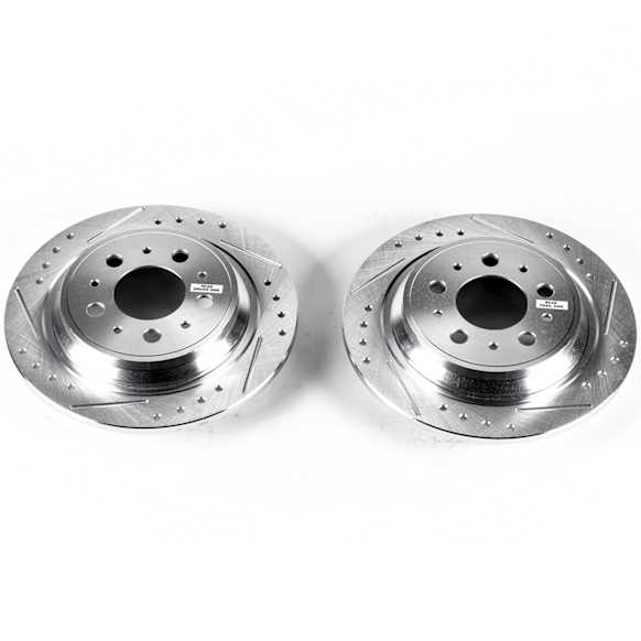 EBR624XPR Rear Brake Disc, Cross-drilled and Slotted, Solid, 5 Lugs, 283.46 mm, AWD, Evolution Drilled & Slotted Series