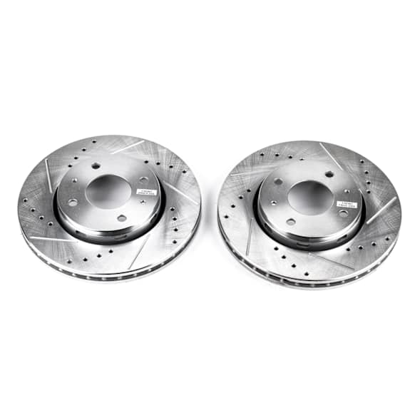 2004 Volvo V40 - Front Brake Disc, Cross-drilled and Slotted, Vented, 4 Lugs, 280.92 mm, 1.9L 4Cyl, Evolution Drilled & Slotted Series