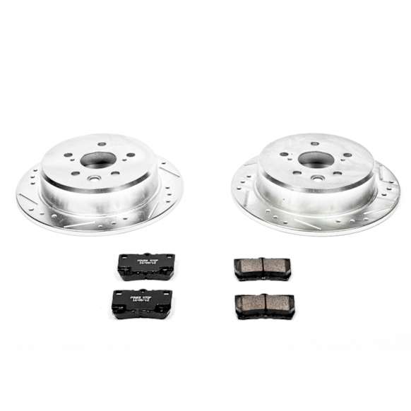 2007 Lexus IS250 - Rear Brake Disc and Pad Kit, Cross-drilled and Slotted, 5 Lugs, 291 mm, Carbon Fiber Ceramic, Z23 Evolution Sport Series
