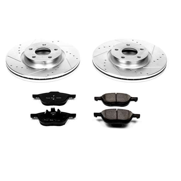 2009 Volvo C30 - Front Brake Disc and Pad Kit, Cross-drilled and Slotted, 5 Lugs, 11.81 in., Carbon Fiber Ceramic, Z23 Evolution Sport Series