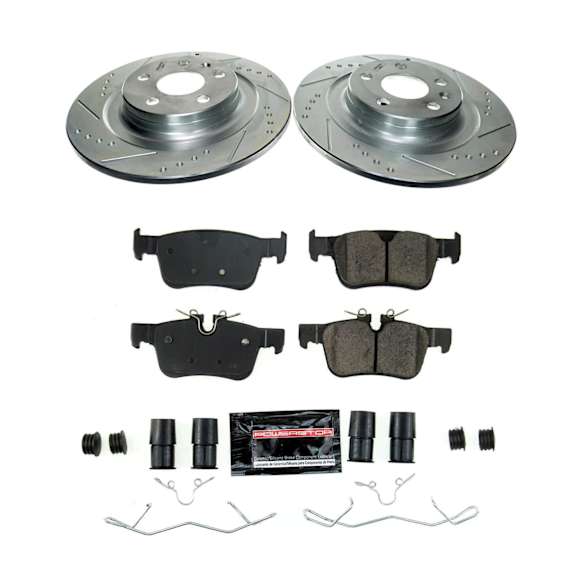 2019 Volvo XC60 - Rear Brake Disc and Pad Kit, Cross-drilled and Slotted 5 Lugs 301.9 mm Carbon Fiber Ceramic Z23 Evolution Sport Series