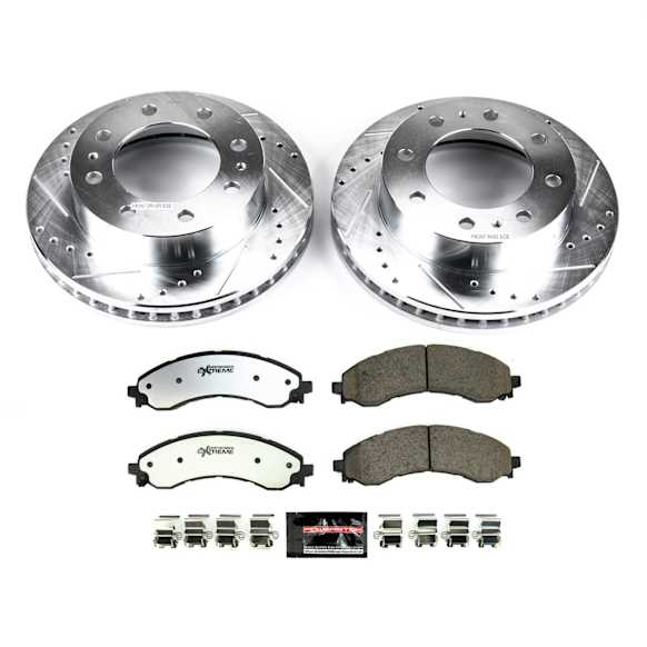 2022 GMC Savana 2500 - Front Brake Disc and Pad Kit, Cross-drilled and Slotted, 8 Lugs, 325 mm, Carbon Fiber Ceramic, 4.3L 6Cyl, Z36 Extreme Truck And Tow